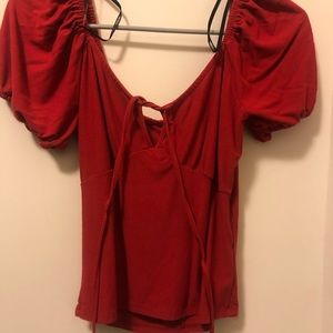 Red crop top